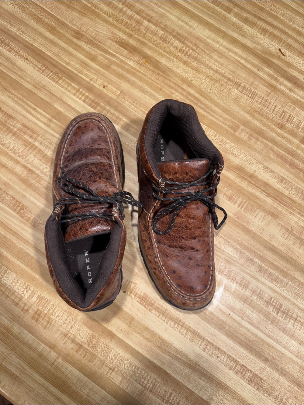 Roper Brown Leather Chukka Boots with Black Laces